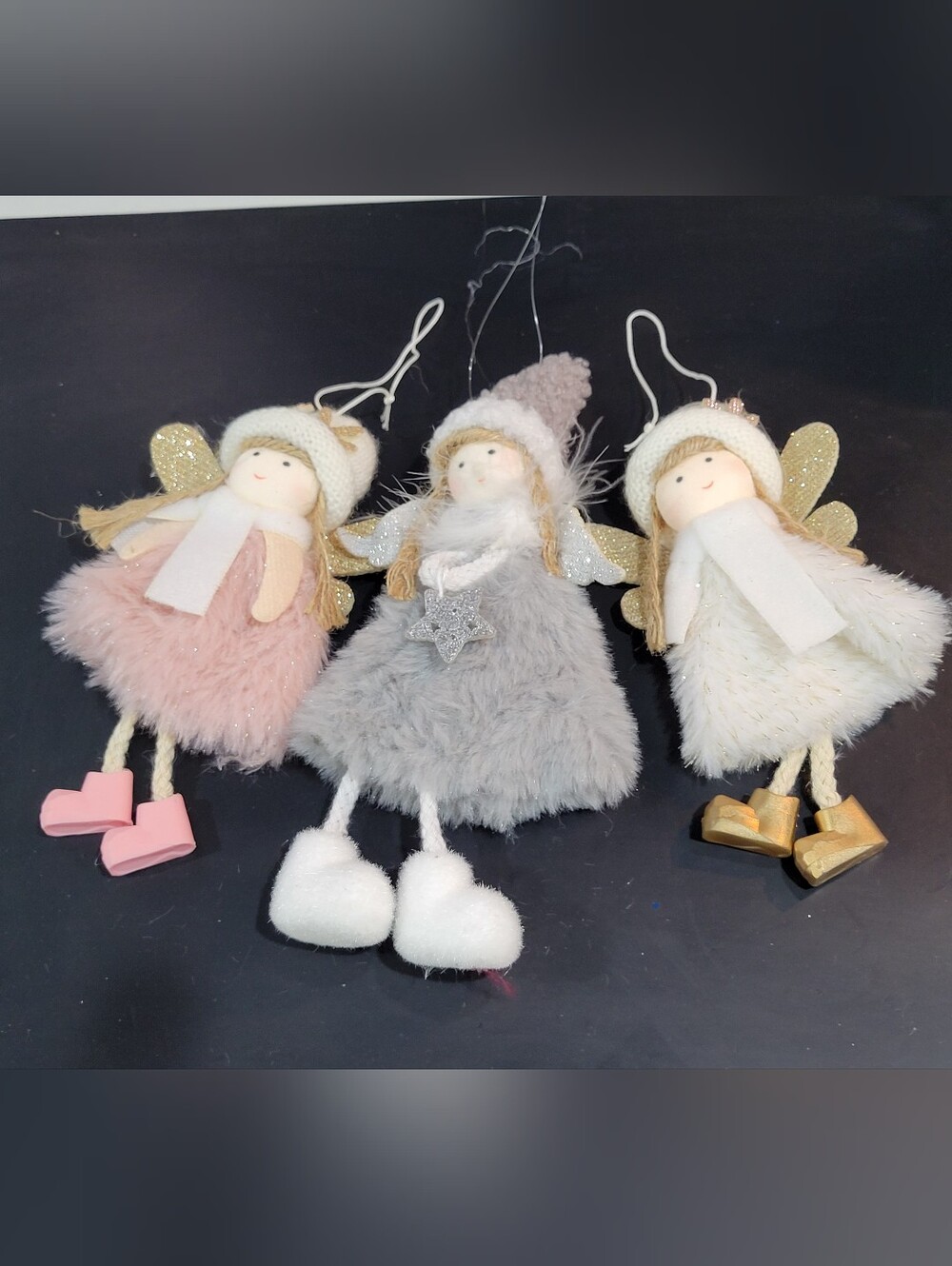 Angel Soft Ornaments /Gift Tags, 2 White & 1 Pink, Set of 4, Incl. Bonus 1 Extra